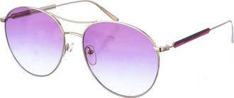 Longchamp Ovale zonnebril met metalen montuur - Dames - Zonnebrillen - Grijs - ONE Size - Accessoires