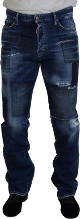Dsquared2 Dsquared&sup2; Washed Patchwork Straight Fit Mens Jeans (Pre-Owned)