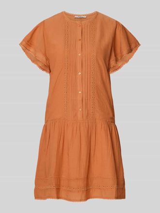 Pepe Jeans London Mini-Freizeitkleid aus Baumwoll-Viskose-Mix Modell DESTIN in Hellbraun, Gr&ouml;&szlig;e XL
