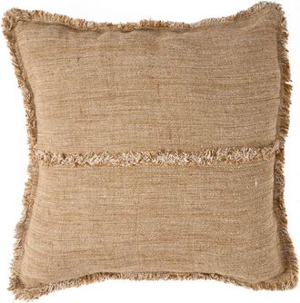 Bazar Bizar Funda de coj&iacute;n de lino en marr&oacute;n 50x50x2 cm