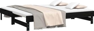 vidaXL Sof&aacute; Cama Extra&iacute;ble Sin Colch&oacute;n Negro 2x(90x190) Cm Vidaxl