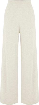 Bomboogie Pantalones Palazzo de Lana Merino - Trousers - Mujer - Blanco - S