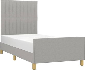 vidaXL Estructura De Cama Sin Colch&oacute;n Tela Gris Claro 90x200 Cm Vidaxl
