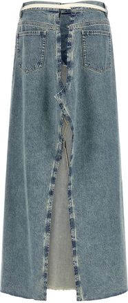 Maison Margiela Womens Blue Cotton Mini Skirt