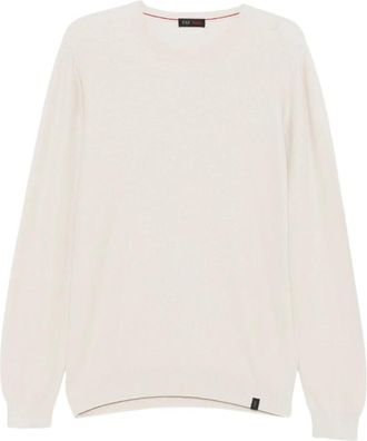 Fay Rondgebreide trui - Heren - Ronde hals truien - Beige - 2XL - Truien & Vesten