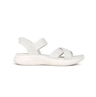 Skechers Ultra Flex 3.0 Sandal - Never Womens Ankle Strap Sandals Off White Textile - Size UK 5.5
