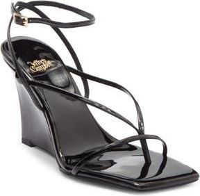 Jeffrey Campbell Herz Wedge Sandal in Black Patent at Nordstrom Rack, Size 9.5