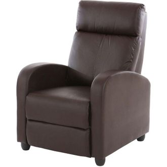 Hhg Non utilizzato] Poltrona relax reclinabile tv elegante Denver ecopelle 92x72x105cm marrone