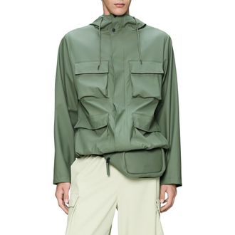 Rains Waterproof Cargo Hooded Rain Jacket in Well at Nordstrom, Size X-Large