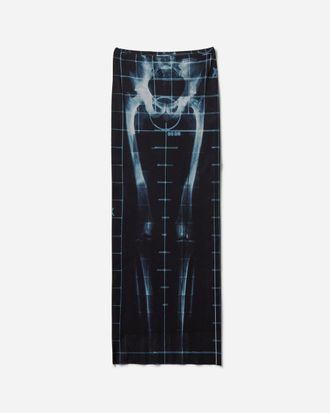Jean Paul Gaultier Women s Squeletor Long Skirt Black / Navy / Light Blue