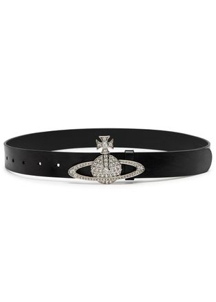 Vivienne Westwood Bas Relief Orb-embellished Leather Belt - Black - M