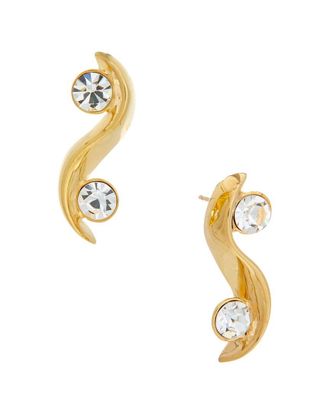 Oscar De La Renta Crystal Wave Earrings