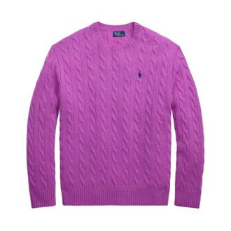 Polo Ralph Lauren Truien & Vesten, Dames, Paars, S, Wol, Wollen Kabeltrui van Kasjmier