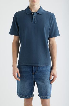 Corridor Brushed Cotton Piqu&eacute; Polo in Navy at Nordstrom, Size Xx-Large