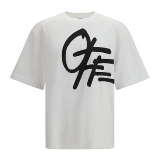 Off-white T-Shirts, male, White, Size: S Spray Logo Skate T-shirt