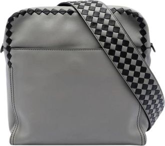 Bottega Veneta Pre-owned Vintage Crossbody Bag - Dames - Vintage Schoudertas - Grijs - ONE Size - Leer - Vintage