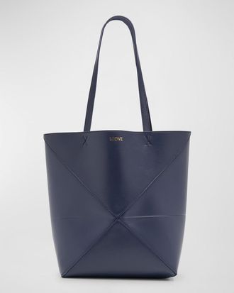 Loewe Puzzle Fold Medium Tote Bag in Shiny Leather