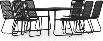 vidaXL 9 Piece Garden Dining Set Black vidaXL