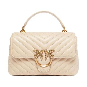 Pinko Love Lady Puff Mini Handtas - Dames - Handtassen - Beige - ONE Size - Katoen - Tassen