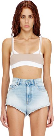 Diesel Layered bra top in ribbed knit - T-Shirts - Woman - Multicolor