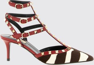 Valentino Garavani Pump Rockstud in cavallino animalier e pelle