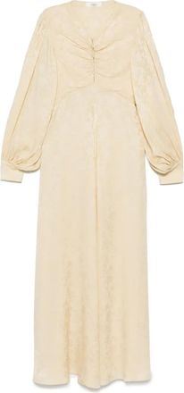 Chloé Abito midi a fiori jacquard - Toni neutri