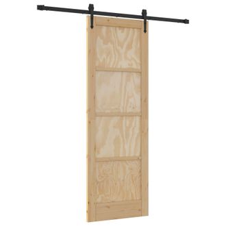 vidaXL Puerta Corredera Orkdal Natural Y Negro 73,5 X 211 Cm Vidaxl
