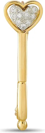 Luxury Bazaar 18K Yellow Gold 0.18ct Diamond Brooch MF22-081226