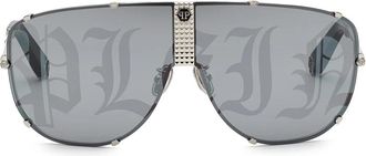 Philipp Plein Aviator Stud - Heren - Zonnebrillen - Grijs - 69 MM - Accessoires