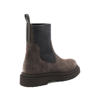 Brunello Cucinelli Suede and Fabric Boot - Brown