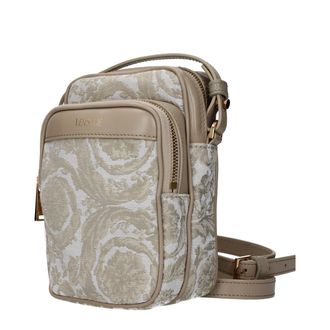 Versace Fabric Crossbody Bag - Beige