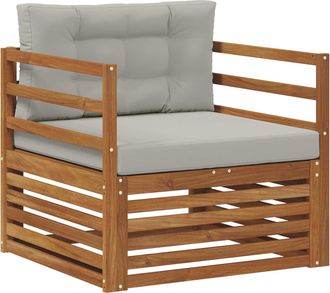 vidaXL Sof&aacute; De Exterior Madera De Acacia S&oacute;lida Y Poli&eacute;ster Vidaxl