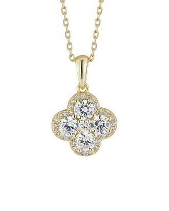 Glaze Jewelry 14K Plated Silver Cz Clover Necklace