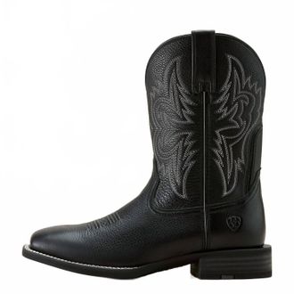Ariat Mens Western Big Rig Wide Square Toe Cowboy Boot In Black Deertan