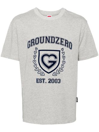 Ground-Zero logo-print cotton T-shirt - unisex - Cotton - S - Grey