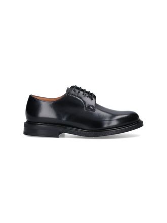 Churchs Polished Black Leather Lace-Up Flat Shoes From ChurchS