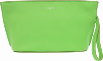 Ferragamo Green Leather Clutch Bag (Pre-Owned)