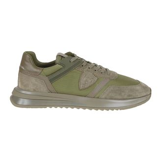 Philippe Model Low Top Trainers with Nylon and Suede - male - Philippe Model - Sneakers - Green - 11 UK - Shoes
