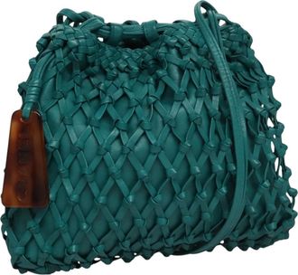 Chanel Vintage Resin Bucket Bag Woven Leather Leather Shoulder Bag Bag (Pre-Owned)