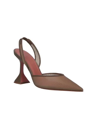 Amina Muaddi Womens With Heel Beige Upper: Polyamide