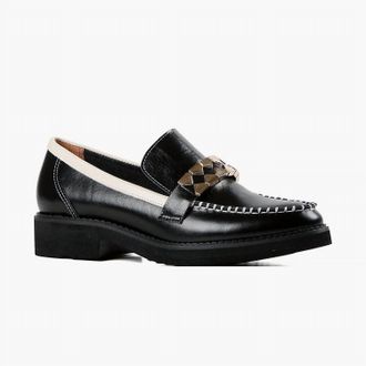 All Black Womens Clip & Stitch Loafer In Black