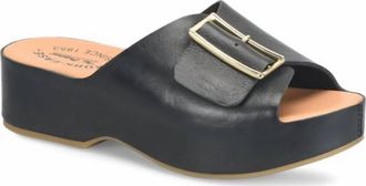 Kork-ease WomenS York Retro-Chic Platform Slide Sandals In Black