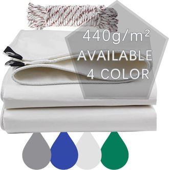 OEM Tienda De Campa&ntilde;a Exterior Impermeable De Pvc De 440 G/m&sup2; Blanca De 3x4 M - Paquete De 4 Lonas Resistentes Para Uso Profesional Y En Jard&iacute;n - Ulisem