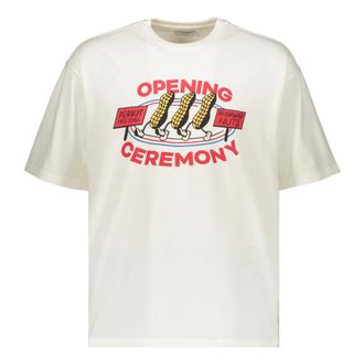 Opening Ceremony T-Shirts, male, Beige, Size: XS Printed Crew-neck T-shirt