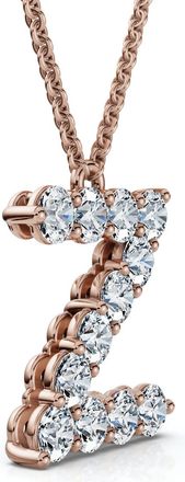 Pompeii3 1Ct Diamond Initial Z Pendant 14k Gold 18 Necklace Lab Grown 5/8 Tall