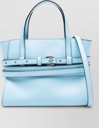 Moschino tie me small leather top handle bag