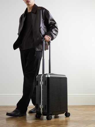 FPM Milano Bank Light 55cm Leather-Trimmed Polycarbonate Spinner Suitcase