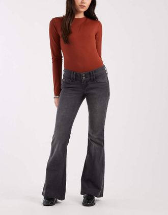 Hollister Jeans bootcut a vita bassa nero slavato