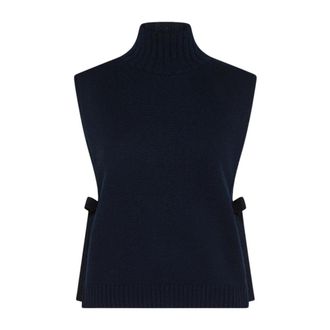 Seventy Gilet con lacci - Knitwear - Mujer - Azul - S