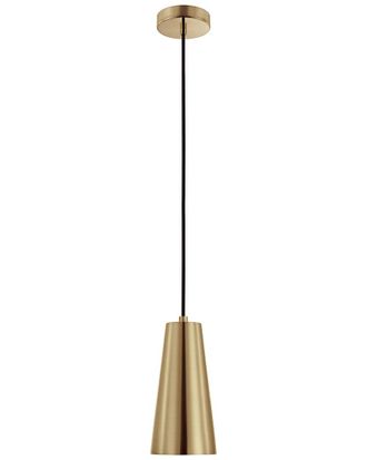 Eglo Eglo Pratella 1 Light Mini Pendant With Brushed Gold Finish & Brushed Gold Cone Shaped Metal Shade